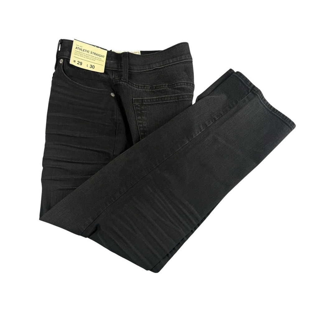 ABERCROMBIE & FITCH Mens 29x30 Athletic Straight Black Stretch Jeans NEW